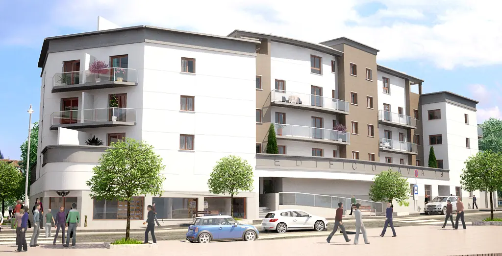 Edificio Pavía, bloque de viviendas con locales comerciales en planta baja